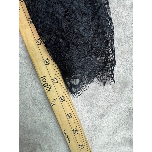 NIKIBIKI Black Lace Mock Neck Long Sleeve Sheath Dress Size L - Picture 5 of 11